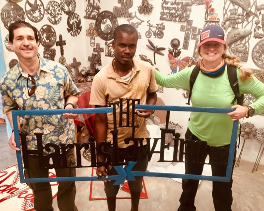 The Harris Law Firm's new Haiti Metal Art sign.